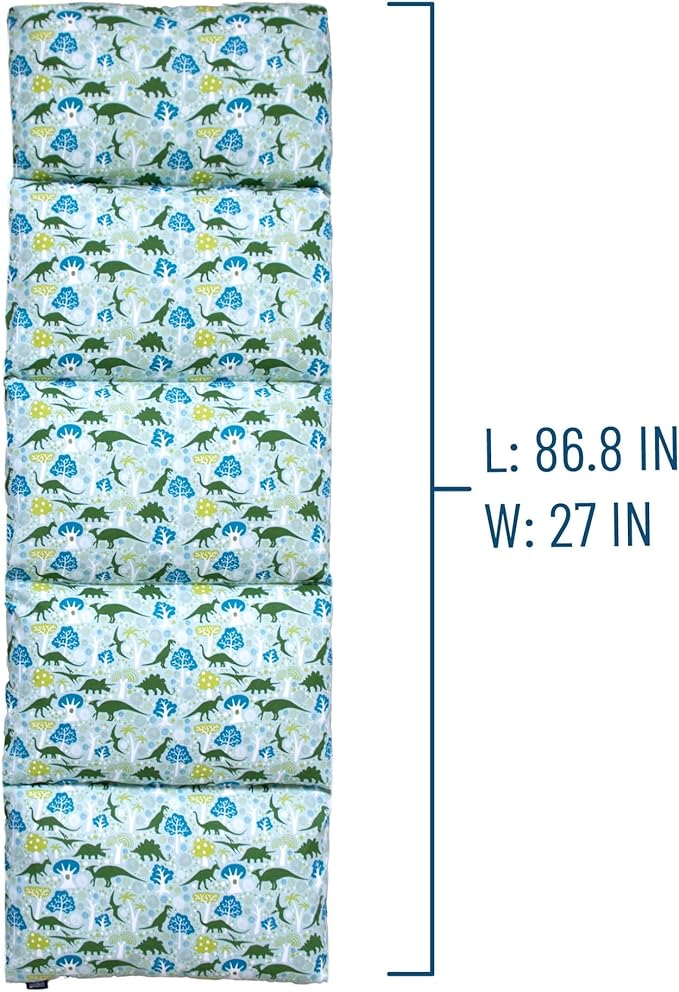Wildkin Kids Floor Lounger: Ideal for Boys and Girls, Travel-Friendly, Perfect for Sleepovers - Pillow Lounger for Kids, Requires Standard Size Pillows Not Included (Dinomite Dinosaurs)