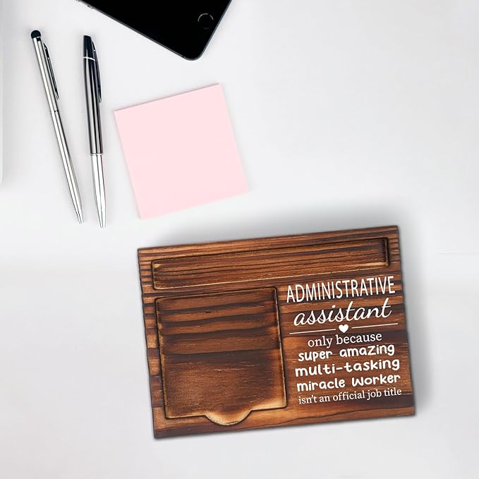 Administrative Assistant Gifts for Women Men, Funny Gift Admin Assistant Idea, Thank You Gifts for Admin Assistant, Administrative Assistant Day Gifts Office Self-Stick Note Pad Holders SD131