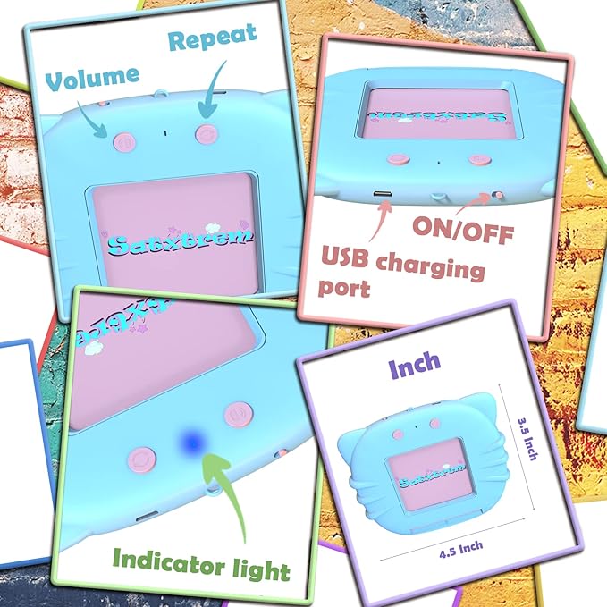 ABC Learning Toys for Toddlers 1-6, Pocket Speech Therapy Toys for Autistic Children, Talking Flash Cards 384 Sight Words, Montessori Sensory Educational Gifts for Boys Girls(Blue)