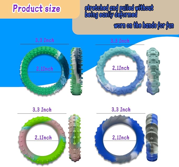 30PCS Sensory Fidget Toys for Kids Adults-Stretchy Fidget Bracelet&exture,Calming Autism Sensory Toys for Needs Autistic Children,Calm Down Toy for Toddler Girls Boys