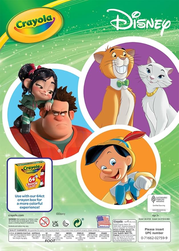 Crayola Disney Coloring Book (288pgs), Disney Sticker & Coloring Book for Kids, Disney Toys & Gifts, Gift for Girls & Boys, 3+