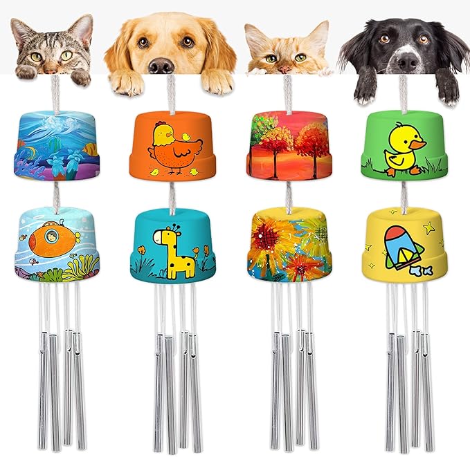 3-Pack DIY Wind Chime Kits- Arts and Crafts for Boys Girls Kids Ages 8-12 4-8 6-8 5-7 3-5, Construct & Paint Birthday Holiday for Kids