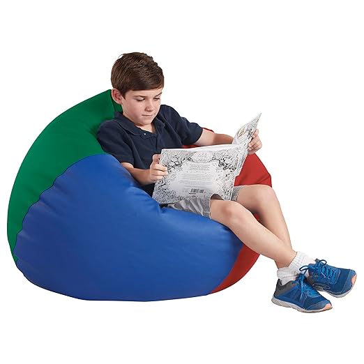 Factory Direct Partners 10478-AS SoftScape Classic 35" Junior Bean Bag Chair, Furniture for Kids, Libraries or Home - Assorted
