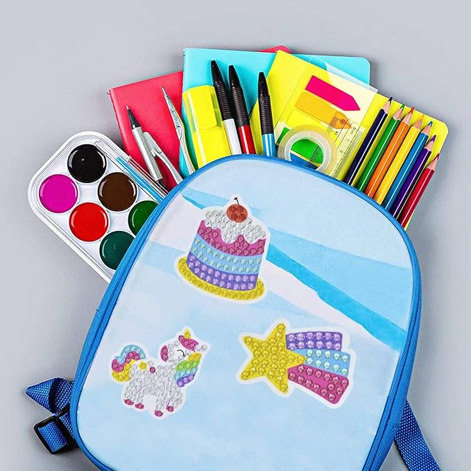 5D DIY Diamond Art Painting Stickers Kits for Kids, Diamond Mosaic Stickers by Numbers Kits Crafts Set for Children, Boys and Girls,Creative Handmade Art Craft Gift (Unicorn+Mermaid)