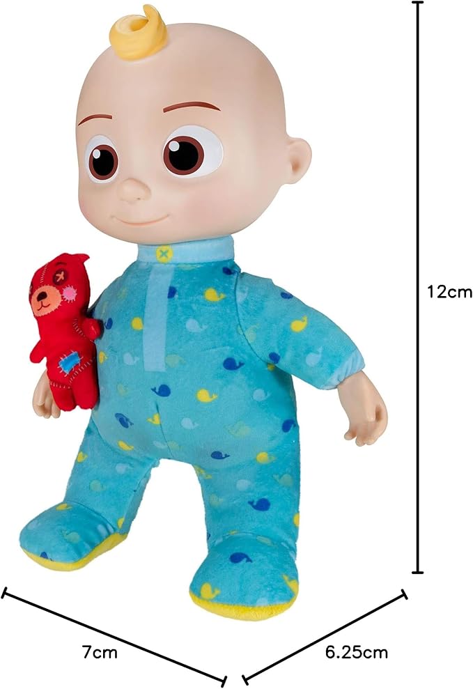 CoComelon Musical JJ Plush Doll - Press Tummy to Sing Bedtime Song Clips - Includes Feature and Small Pillow Plush Teddy Bears