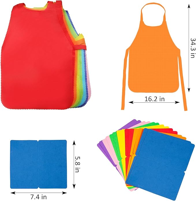 217 Pcs Art Painting Kit Supplies Set for Kids to Party - 120 Paint Brushes, 24 Acrylic Paints, 12 Wood Easels & Canvas Panels & Palettes & Aprons & Wash Pen Cup, 1 Plastic Tablecloth