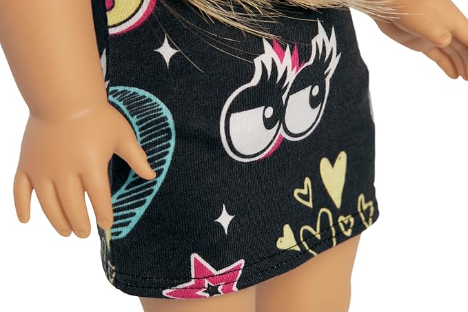 American Girl Truly Me 18-inch Doll Show Your Wild Side Outfit with T-shirt Dress and High-Top Sneakers, For Ages 6+