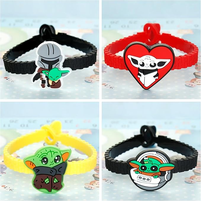 15 Pack Rubber Bracelets Wristband Bracelets for Birthday Party Supplies Favors Prize Rewards (15PCS StarWars)