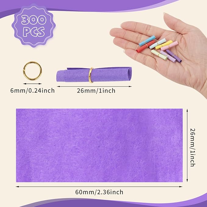 300 Pieces Colorful Scroll Paper Mini Message In a Bottle Message Paper Scrolls Mini Lucky Wishing Paper Rolls for Birthday, Anniversary, Valentine