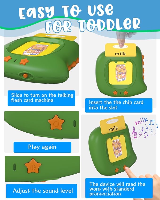 400 Words Talking Flash Cards Toddlers Toys, Learning Montessori Toddler Toys for Boys Girls Ages 1 2 3 4 5 6 Year Old Kids, Autism Sensory Toys for Autistic Children, Birthday Gifts for Daughter Son