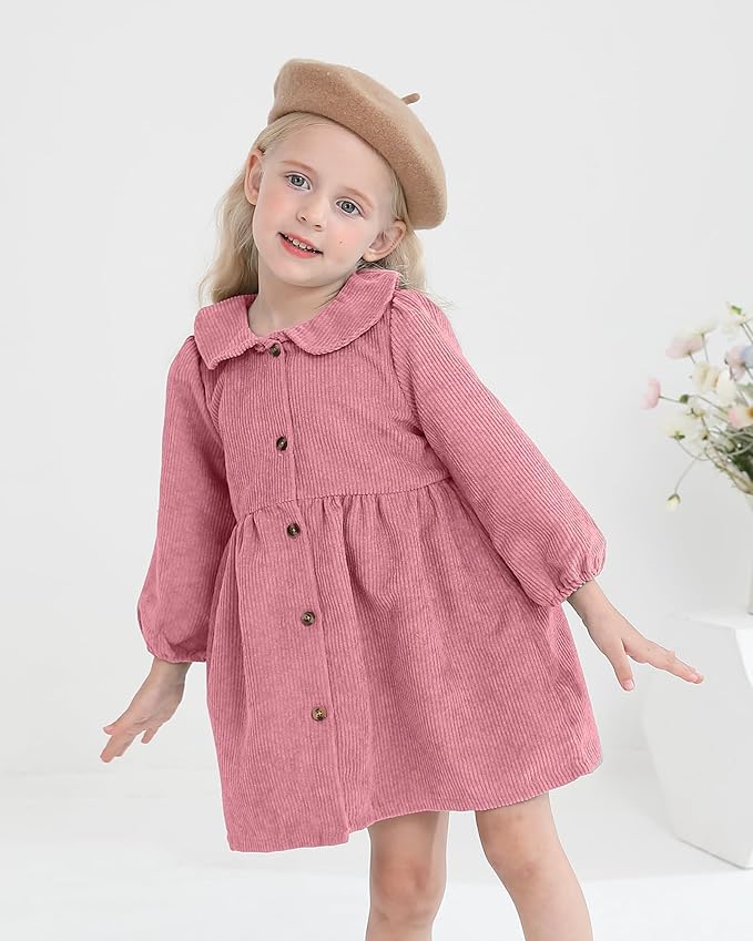 Mioglrie Toddler Baby Girl Dress 2T 3T 6 12 18 24 Months Fall Winter Clothes Outfits Dresses with Cute Satchel for Baby