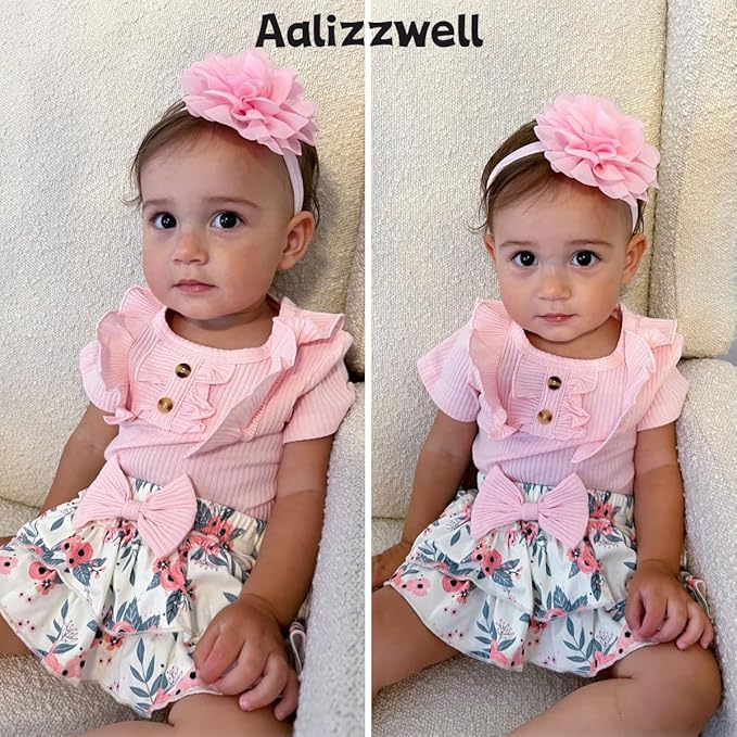 Aalizzwell Newborn Infant Baby Girls Summer Outfit