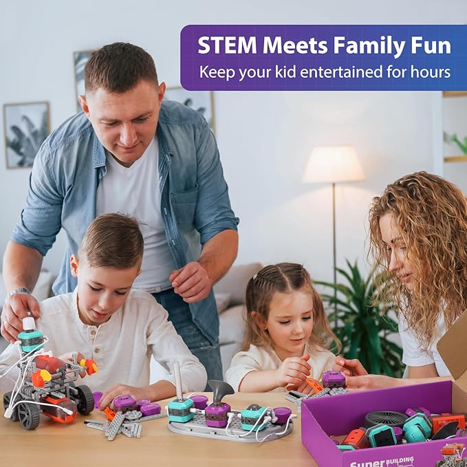 201PCS Circuit Board for Kids 110 Projects STEM Science Kit for Boys 8-14 Includes 15-in-1 Electric Assemble Models Educational Toy DIY Science Experiments School Family Activity Christmas Bday Gift