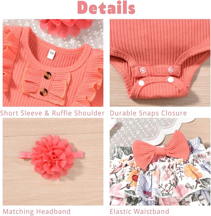 Aalizzwell Newborn Infant Baby Girls Summer Outfit