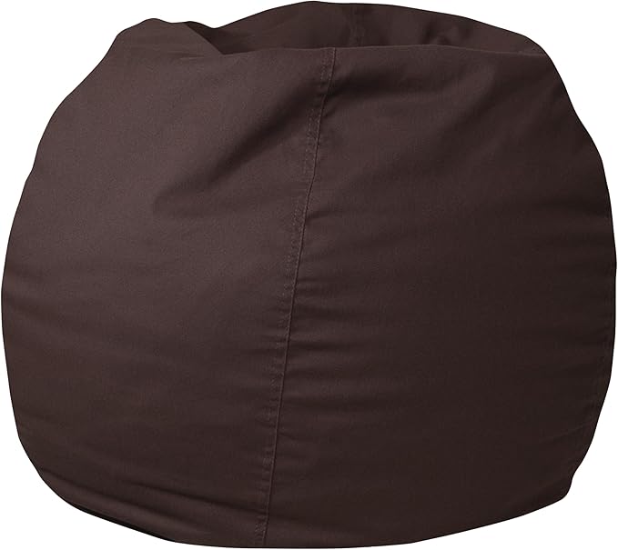 Flash Furniture Dillon Small Bean Bag Chair for Kids and Teens, Foam-Filled Beanbag Chair with Machine Washable Cover, Brown