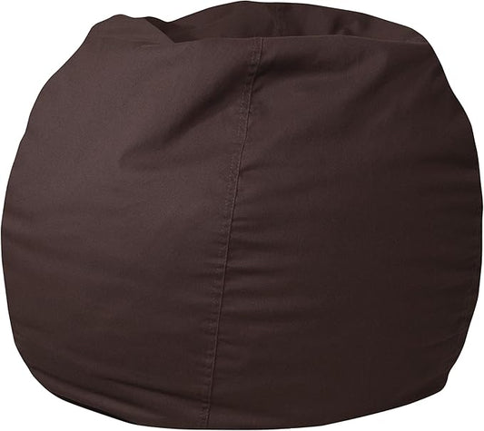 Flash Furniture Dillon Small Bean Bag Chair for Kids and Teens, Foam-Filled Beanbag Chair with Machine Washable Cover, Brown
