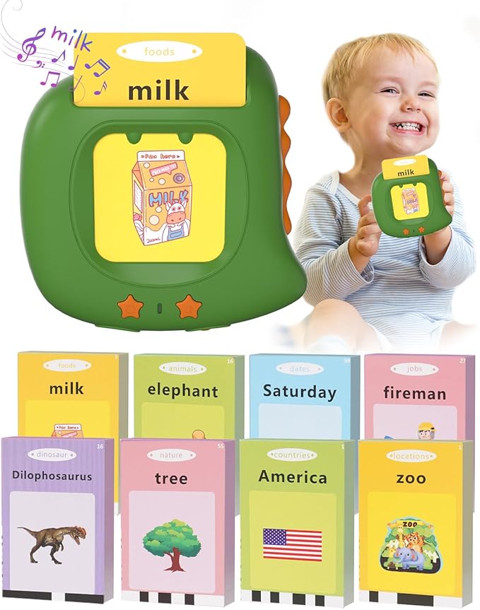 400 Words Talking Flash Cards Toddlers Toys, Learning Montessori Toddler Toys for Boys Girls Ages 1 2 3 4 5 6 Year Old Kids, Autism Sensory Toys for Autistic Children, Birthday Gifts for Daughter Son