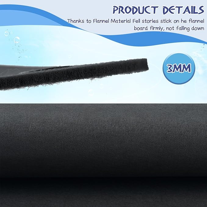 4 Pieces Felt Board for Toddlers Classroom Flannel Board Stories for Preschool Homeschooling, Kids Felt Story Activity Wall Hanging Children Birthday Gifts, 11.8 x 15.75 Inch (Black)