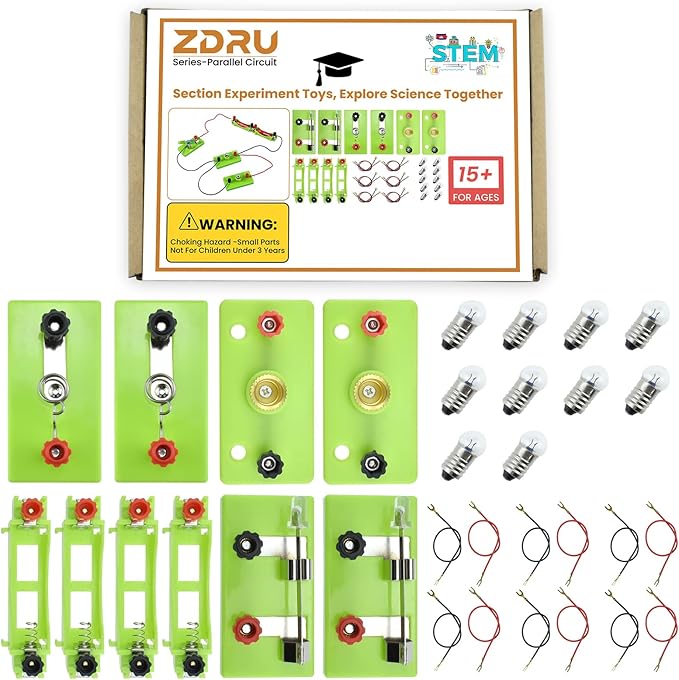 32 Pcs Learning Circuit Kit, Physics Electrical Experiment Box, Basic Electric Circuit Laboratory for Learning Series and Parallel Circuit
