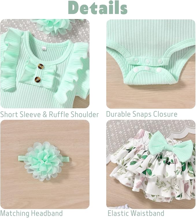 Aalizzwell Newborn Infant Baby Girls Summer Outfit