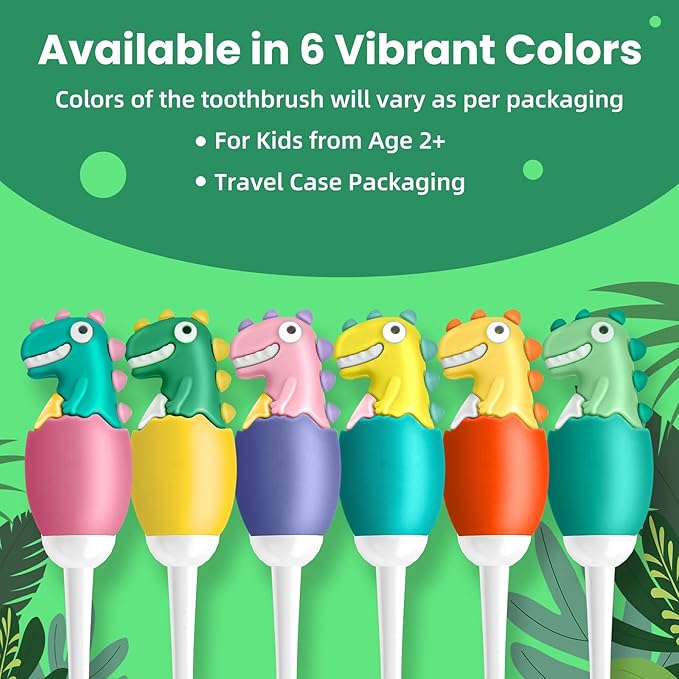 Kids Manual Toothbrush, Extra Soft Bristle Toddler Toothbrush with 10000 Bristles, Kids Travel Toothbrush Designed for Delicate Teeth & Gums for Children 2-7 Years (Yellow)