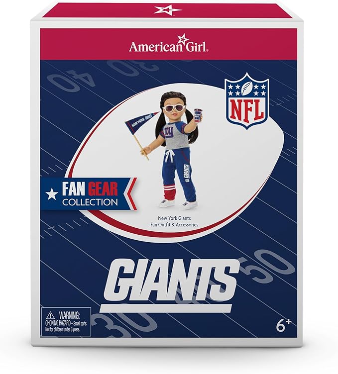 American Girl New York Giants 18 inch Doll Fan Outfit and Accessories, Blue and Red, 6 pcs, Ages 6+