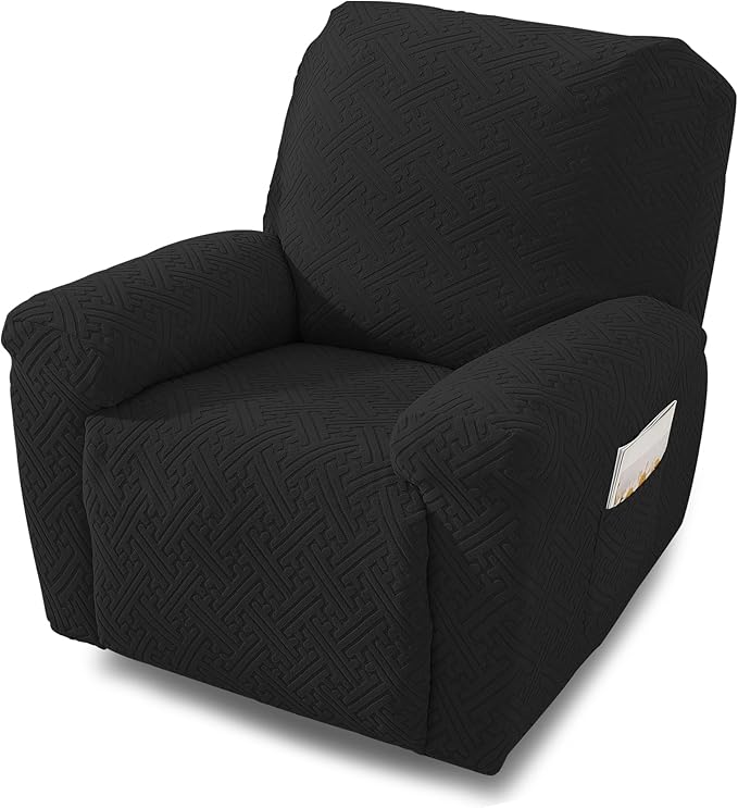 NORTHERN BROTHERS Recliner Chair Covers, Lazy Boy Recliner Covers, Stretchy Cover for Recliner Chairs, Black