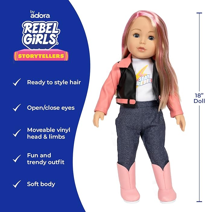 Adora 18 Inch Rebel Girls Doll Collection - Inspired by Good Night Stories Rebel Girl Books, Soft Movable Body with Realistic Features - Gift for Kids Ages 6 and Up - Champion