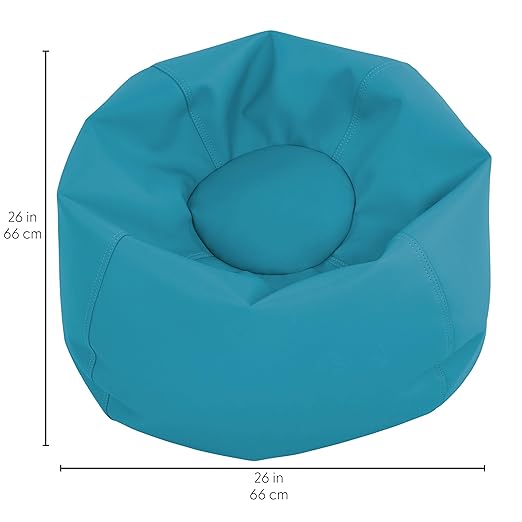Factory Direct Partners 10477-TL SoftScape Classic 26" Junior Bean Bag Chair, Furniture for Kids, Libraries or Home - Teal