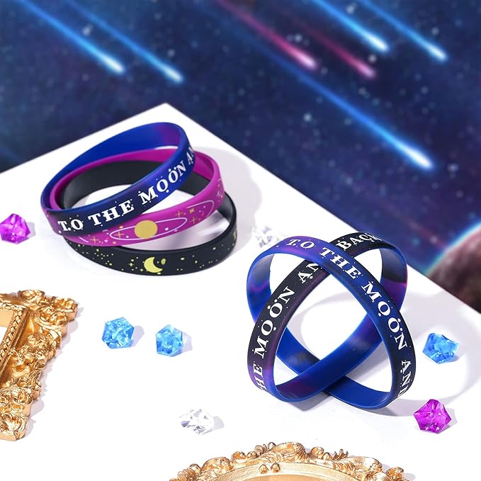 36 Pieces Outer Space Party Silicone Bracelets Galaxy Rubber Wristbands Space Theme Solar System Galaxy Universe Bracelets Wristbands Star Space Party Favors Kid Birthday Party Supplies