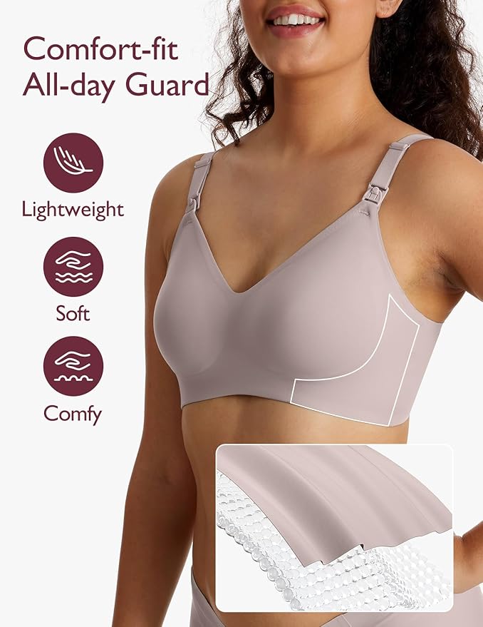 Momcozy Nursing Bras for Breastfeeding, YN21 Seamless Ultra Comfort Maternity Bra, Natural Shape, Pregnancy Sleep Bralette
