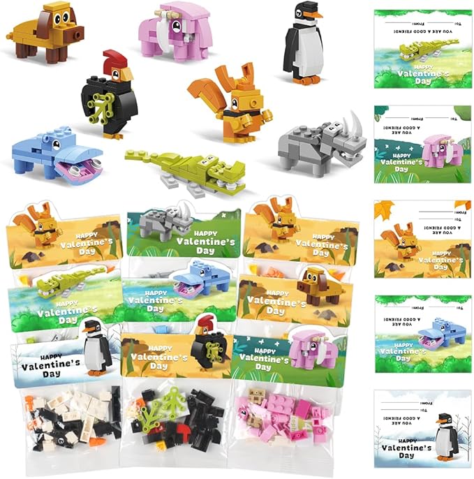 24 Pack Prefilled Valentines Day Gifts for Kids Classroom - Exchange Gifts & Fun Party Favors, Happy Valentine's Day Cards Included, Ideal for Boys & Girls School Classroom Prizes