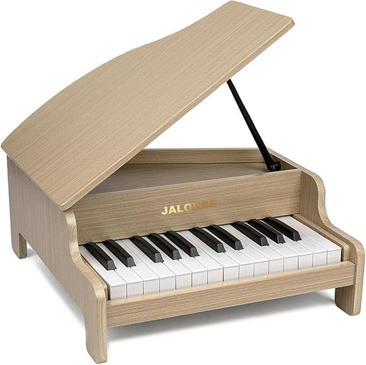 Kids Piano Keyboard, 25 Keys Grand Piano for Kids, Mini Music Educational Instrument Toy, Volume Adjustable, Wood Toy for Toddlers Girls Boys (Oak)