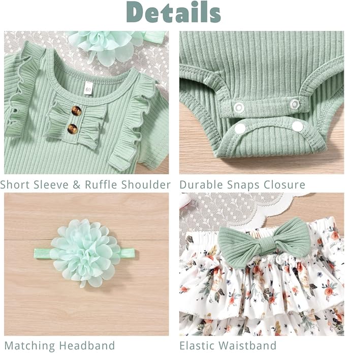 Aalizzwell Newborn Infant Baby Girls Summer Outfit