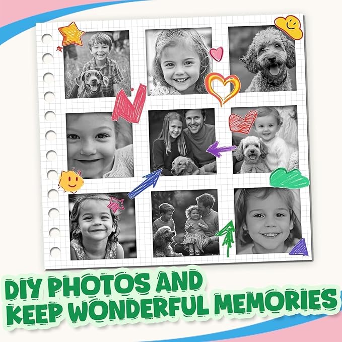 720Pcs Thermal Paper for Kids Camera Instant Print, 57x25mm Instant Print Paper, 10 Rolls Kids Camera Instant Print Paper Compatible with Most Instant Print Cameras for Kids(72 Pcs/Roll)