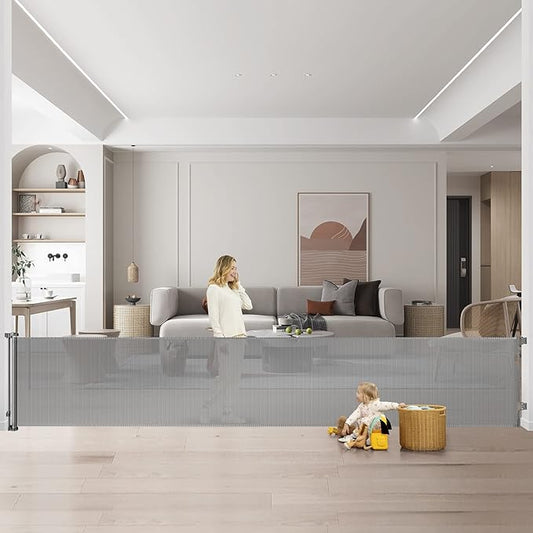 175 Inch Retractable Pet Gate Extra Wide Baby Gate Retractable Baby Gates Extra Wide Dog Gates for The House Extra Wide Pet Gates for Dogs Extra Wide Retractable Dog Gate Child Gates for Wide Openings