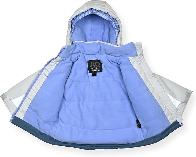 Arctic Quest Little Girls Bib Snow Pants and Ski Jacket Water-Resistant Snowsuit For Kids Winter Jacket For Girls