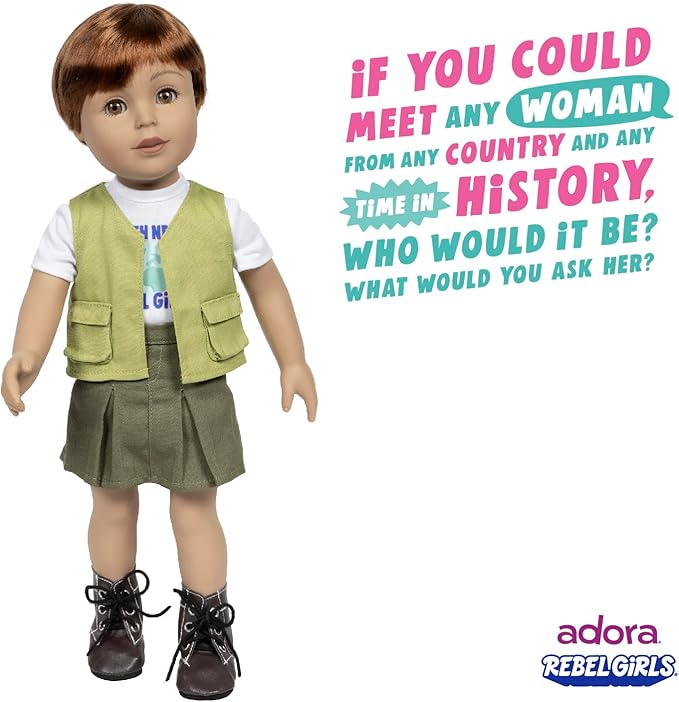 Adora 18" Rebel Girls Doll Collection - Inspired by Good Night Stories Rebel Girl Books - Premium Quality Soft and Movable Doll Body with Realistic Features - Innovator