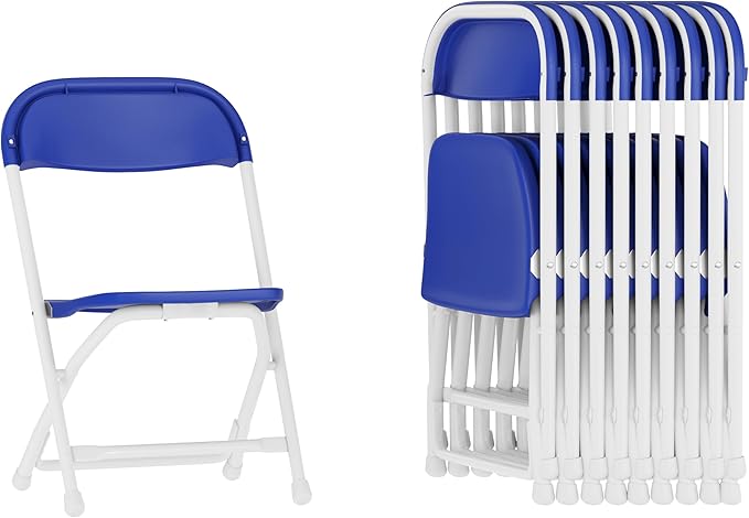 Flash Furniture Timmy 10 Pack Kids Blue Plastic Folding Chair