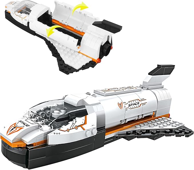 3 in 1 City Space Ship Building Sets Space Shuttle Toys Space Station Spaceship Astronaut Adventure Building Blocks Kit Aerospace Rocket Educational Toy Gift for 6 7 8 9 10 11 12 Year Old (168 Pcs)