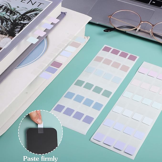 480 Pcs Sticky Index Tabs, Colored Book Sticky Tabs for Notebooks, Repositionable Page Tabs for Notebooks File Classification,12 Colors (0.5×1inch)