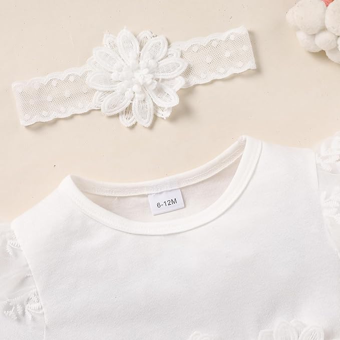 Baby Girl Dress Ruffle Sleeve Toddler Girl Dresses Infant Girls Long Sleeve Fall Winter Clothes Flower Tulle Dress