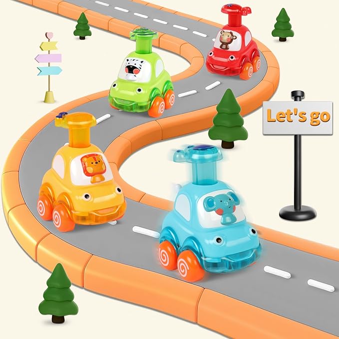 Amy&Benton Animal Car Baby Toys for 1 2 Year Old Boy|First Birthday Gifts for Toddler Toys Age 1-2|1 2 Year Old Boy Birthday Gift for Infant Toddlers