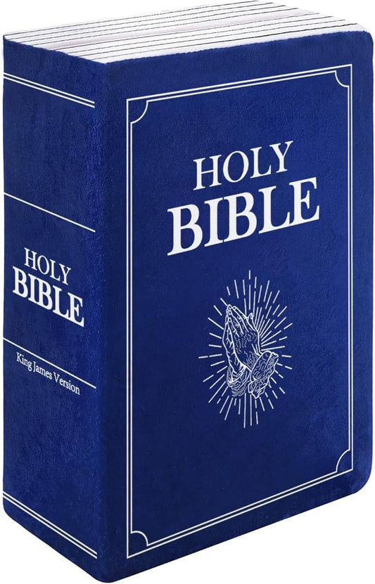 Children's Cartoon Plush Toy Throw Pillows, Christmas holiday Bible Book Pillow that Opens, Home Aesthetic Room Decorative Pillow, Kids Pillow, for Bedroom Sofa Cushion Chair Couch Bed (Blue)