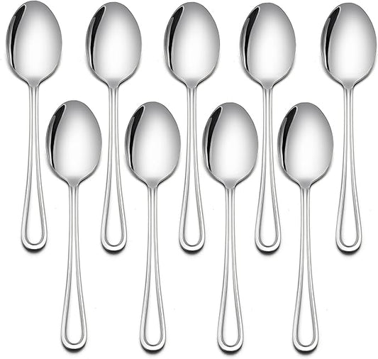 LIANYU 9-Piece Toddler Spoons, Kids Baby Spoons Self Feeding, Stainless Steel Children Silverware Set for 2-10 Year Old, Preschooler Cutlery Flatware Set for Home School, Dishwasher Safe