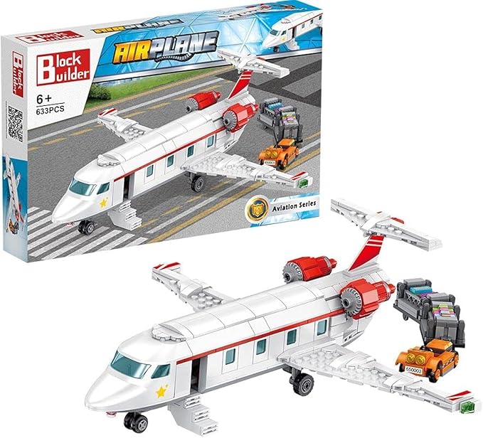 Airplane Building Block Set (633 Pieces). Aviation Series Building Blocks for Kids and Adults