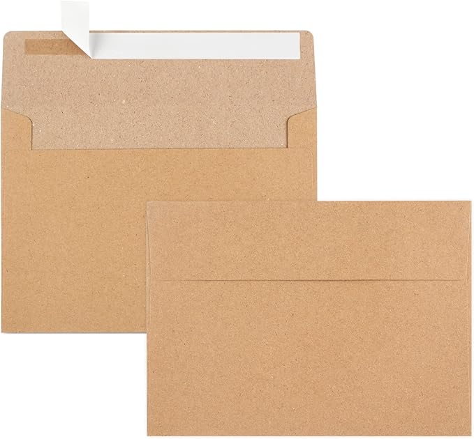 90 Packs 3.5x5 Envelopes for Invitations, A1 Invitation Envelopes, Brown Kraft Envelopes, Small Envelopes RSVP Envelopes for Weddings, Photos, Postcards, Greeting Cards, Mailing