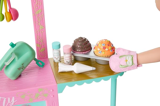 American Girl WellieWishers 14.5-inch Doll Birthday Cupcake Kitchen Playset with Oven and Baking Equipment, For Ages 4+