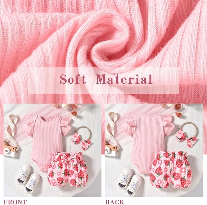 Aalizzwell Baby Girls Ribbed Bodysuit Bloomer Shorts Outfits Summer Clothes