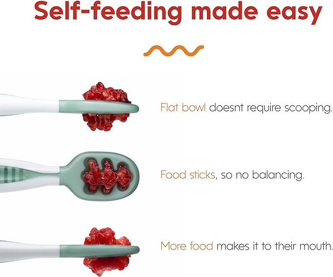 NumNum Suction Bowl + Pre-Spoon GOOtensils Self Feeding Set for Babies & Toddlers | Baby Spoon Set (Stage 1+ 2) | 100% Food Grade Silicone BPA-Free | Strong Suction | 4 months+ (Mauve)